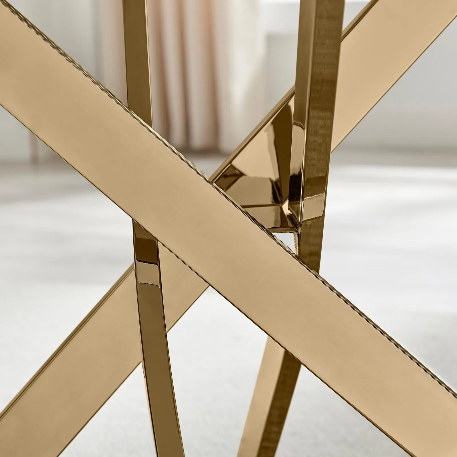 FurnitureboxUK Leonardo 4-Seater Dining Table With Marble Effect Glass Top & Gold Metal Legs in White 5