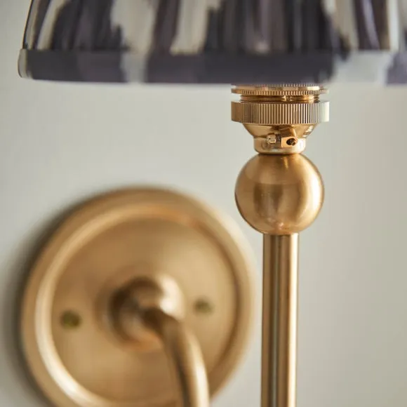 Vogue Javier Mid Century Wall Light with Grey Zigzag Lamp Shade 3