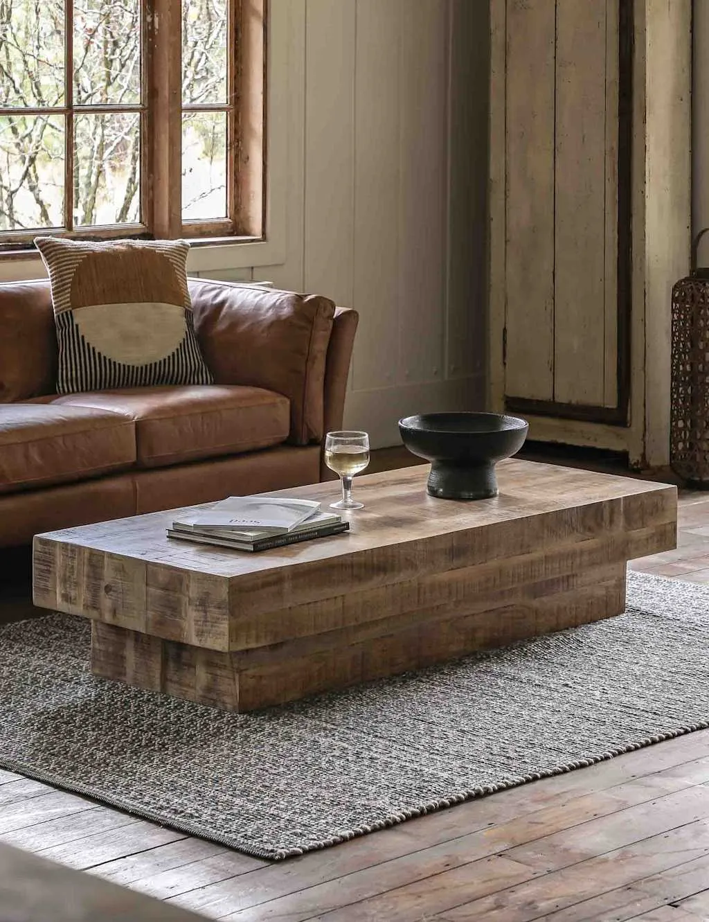 Gallery Direct Iowa Mango Wood Rectangular Coffee Table Natural