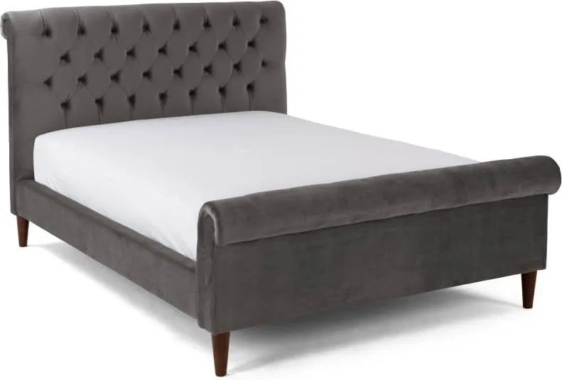Orkney Super Kingsize Bed, Smoke Grey Velvet