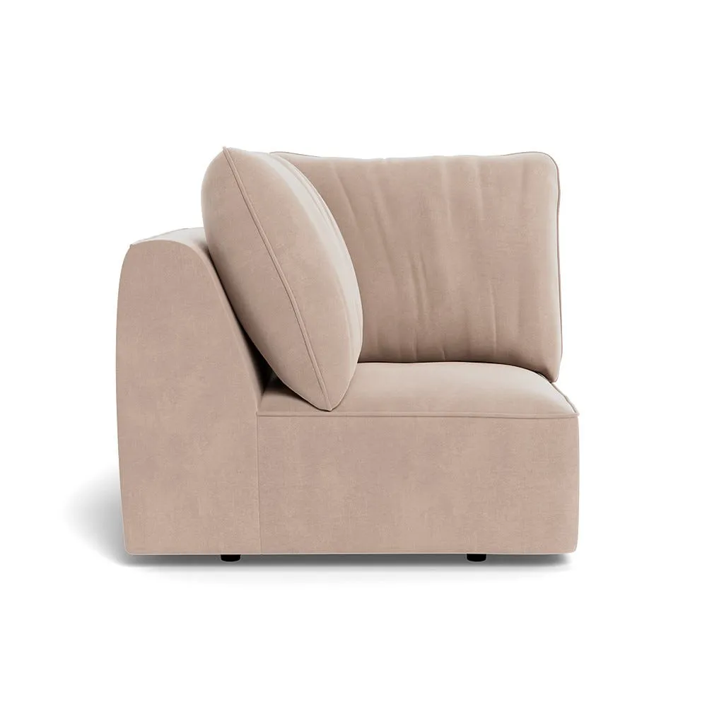 Heal's Morven Corner Unit Smart Velvet Pebble