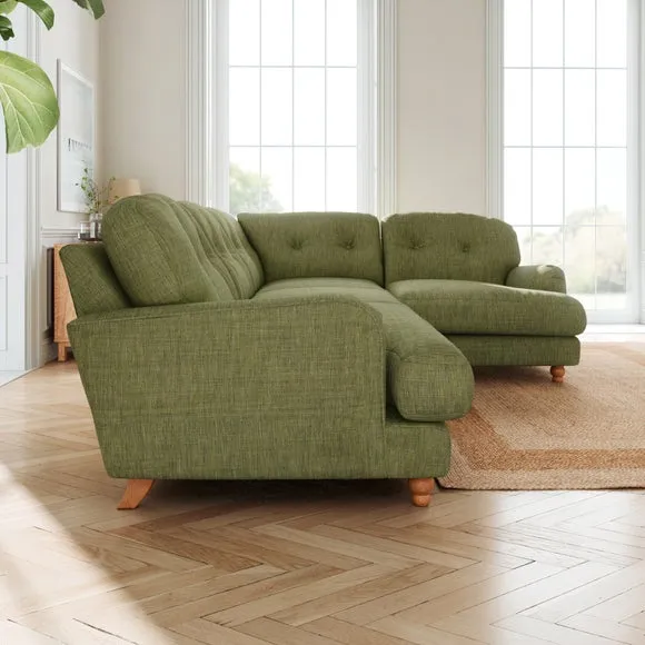 Martha Slub Faux Linen Full Corner Sofa 2