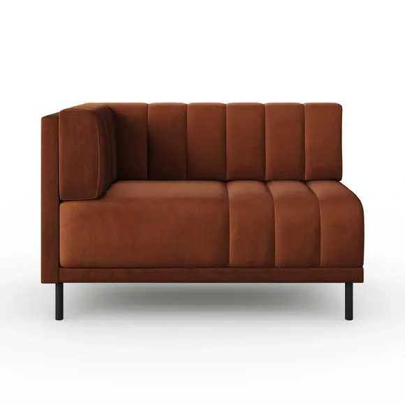 Amali Corner Dining Bench, Matte Plush Velvet 5