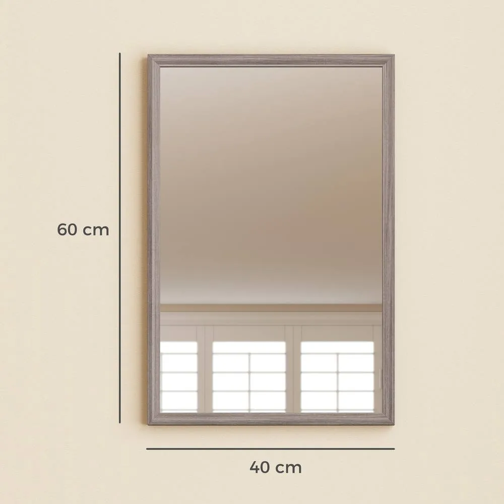 HOMCOM 40 x 60 cm Wall Bathroom Mirror, Vanity Mirror, Grey 3