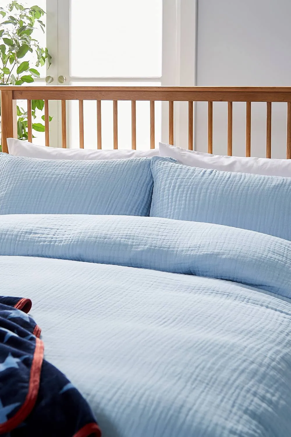 Helena Springfield 'Muslin' Cotton Duvet Cover Set in Blue 2