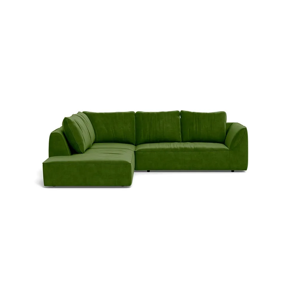 Heal's Morven Left Hand Facing Large Corner Sofa Smart Luxe Velvet Grass 1