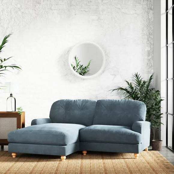 Martha Vintage Chenille Corner Chaise Sofa 2
