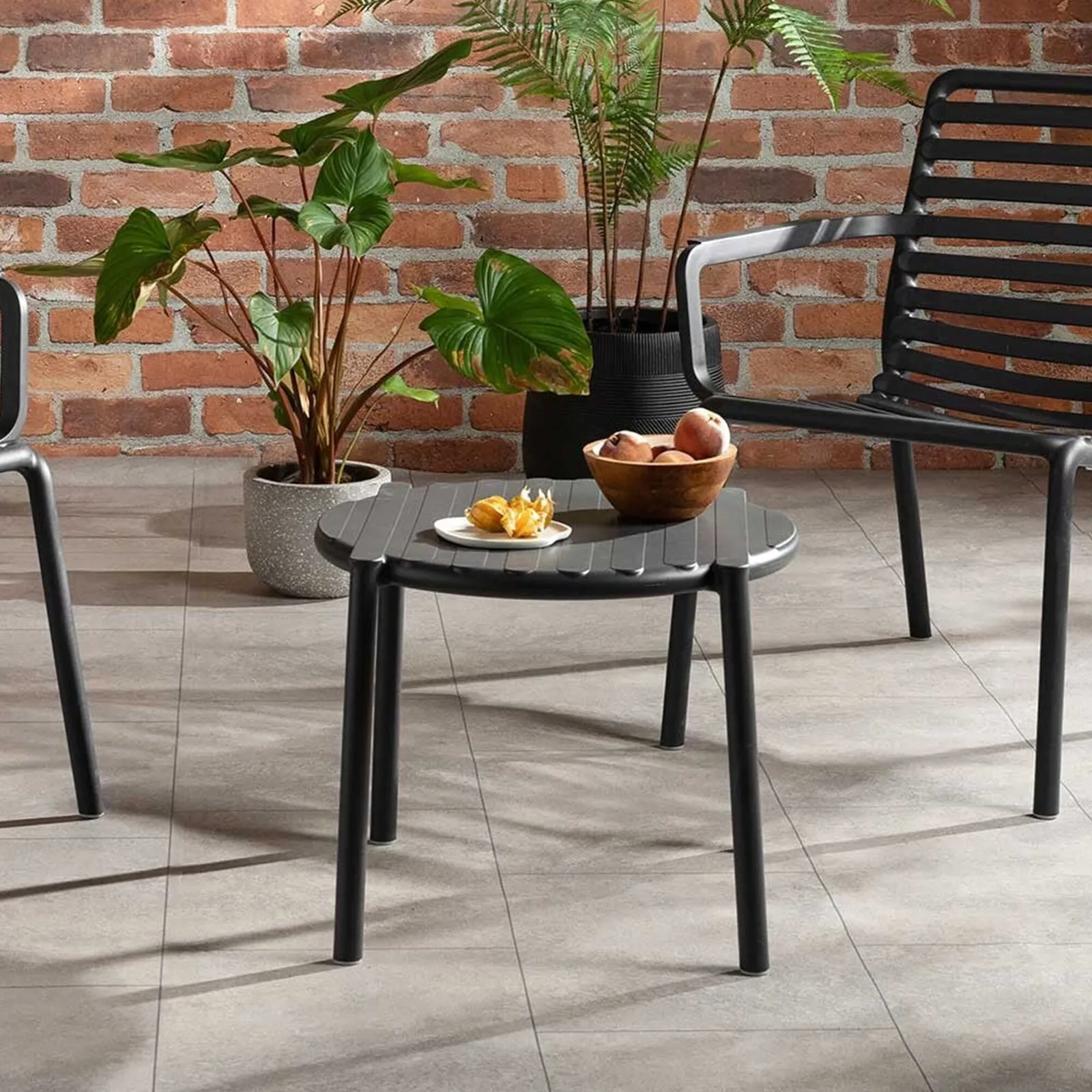 Lima Coffee Table, Round, Recycled Plastic, Black | Barker & Stonehouse