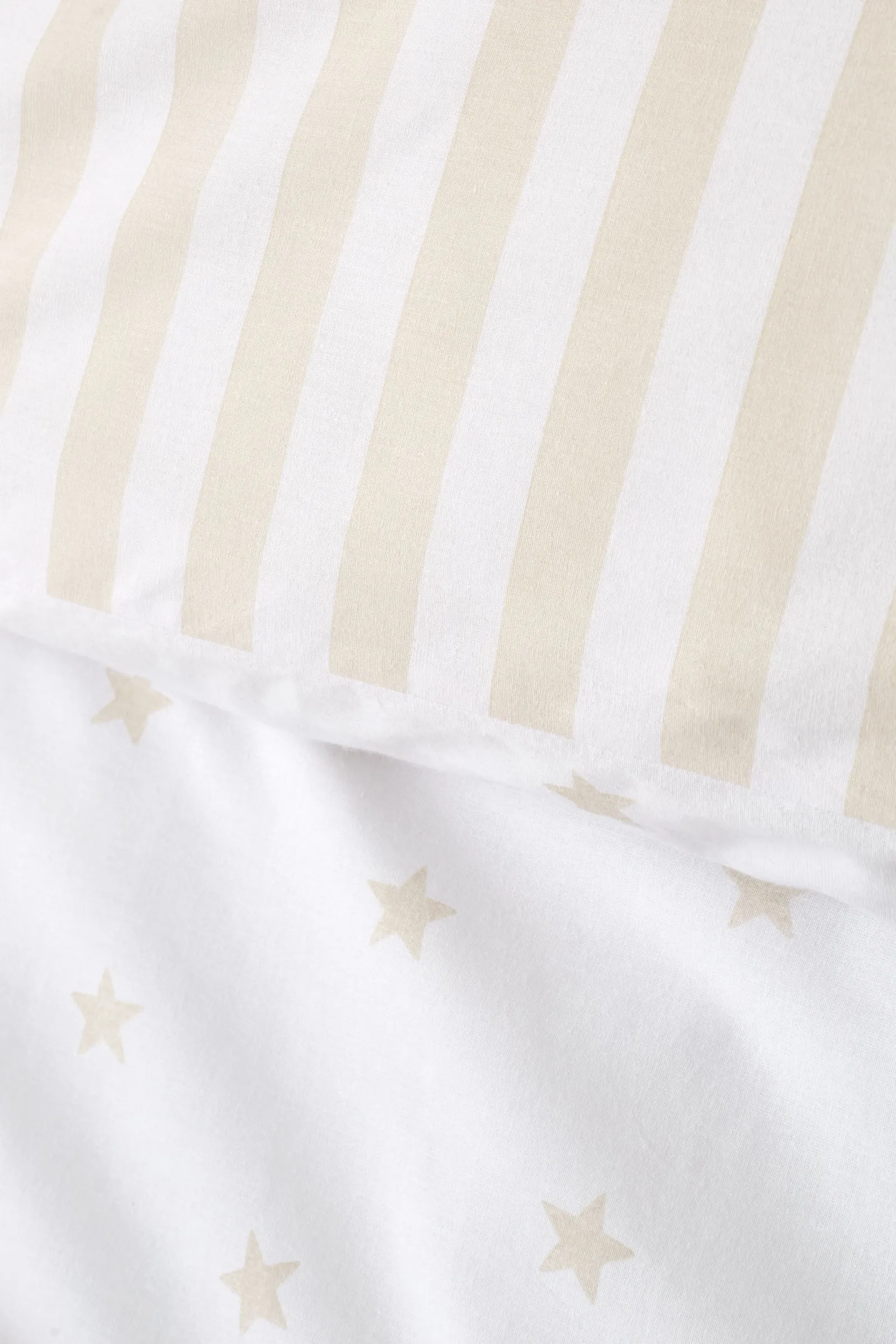 Bianca 'Mini Star & Stripes' Reversible Cotton Duvet Cover Set in Natural 4