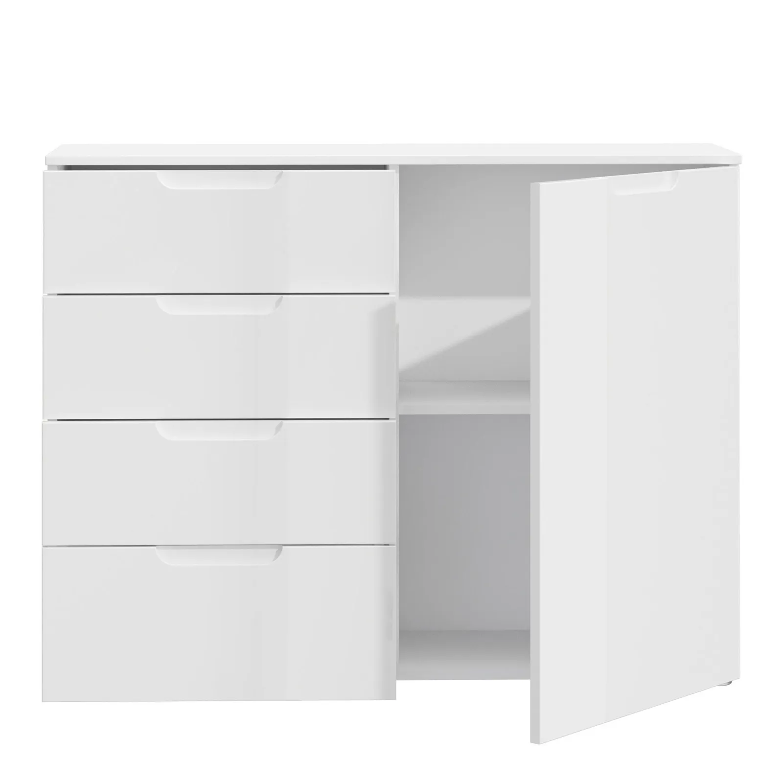 Furniture To Go Sienna 4 Chest of Drawers 1 Door in White 3
