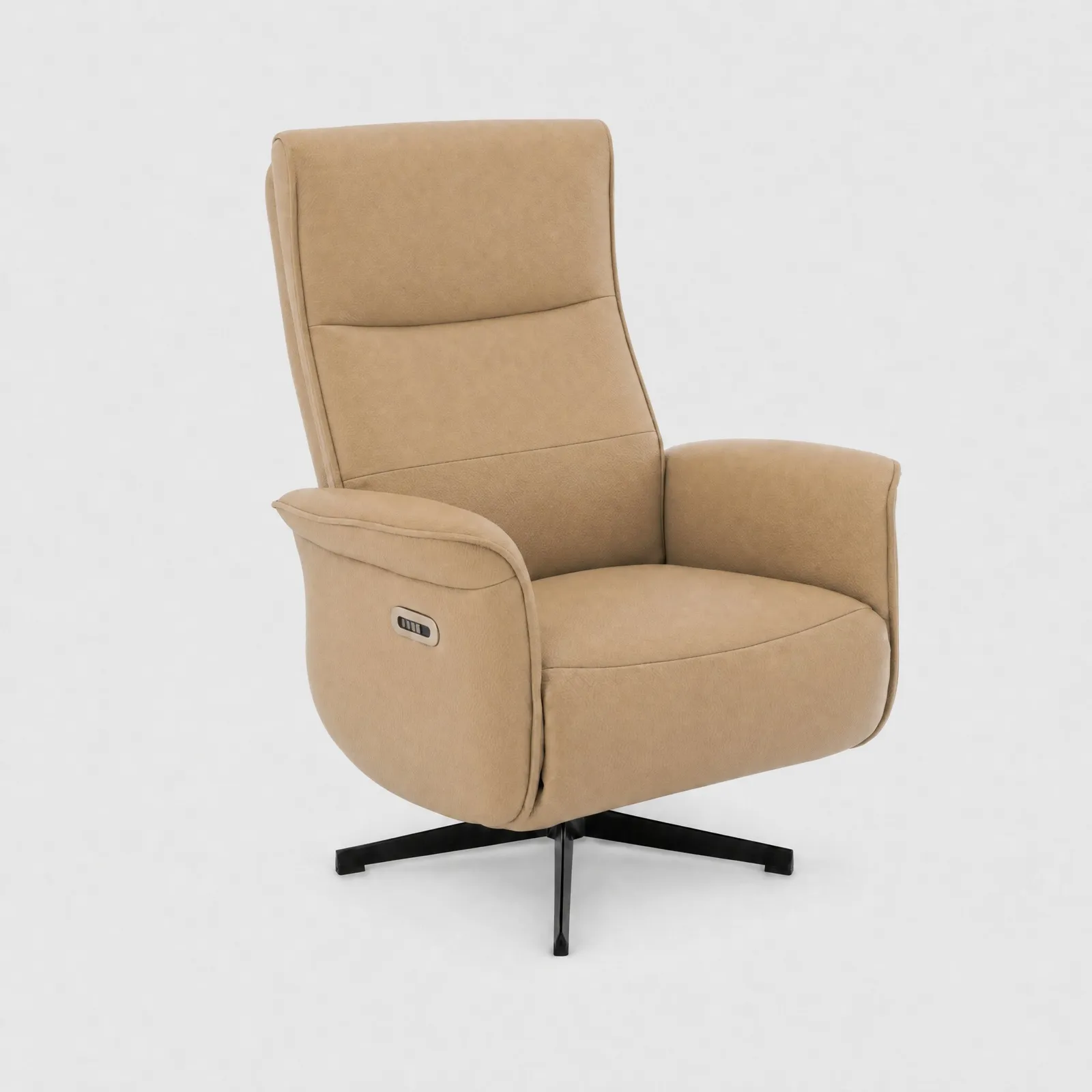 Uxbridge Electric Recliner Chair With Battery, Neutral Leather | Barker & Stonehouse 1