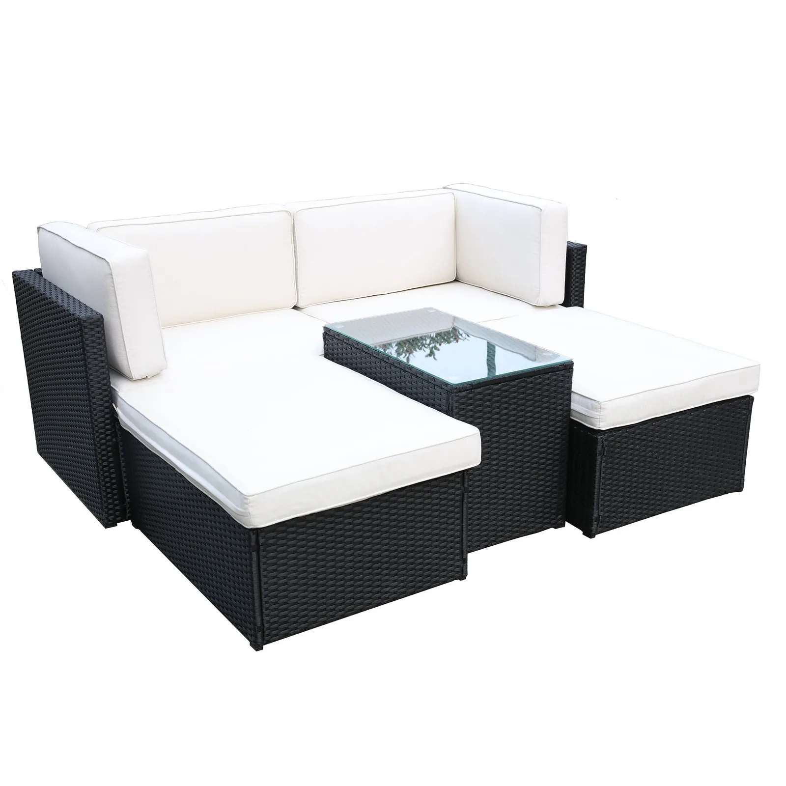 Berlin 4 Seater Black Multi Setting Relaxer Set Black