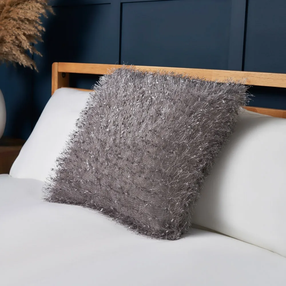 Pollyanna Knitted Cushion, Silver 1