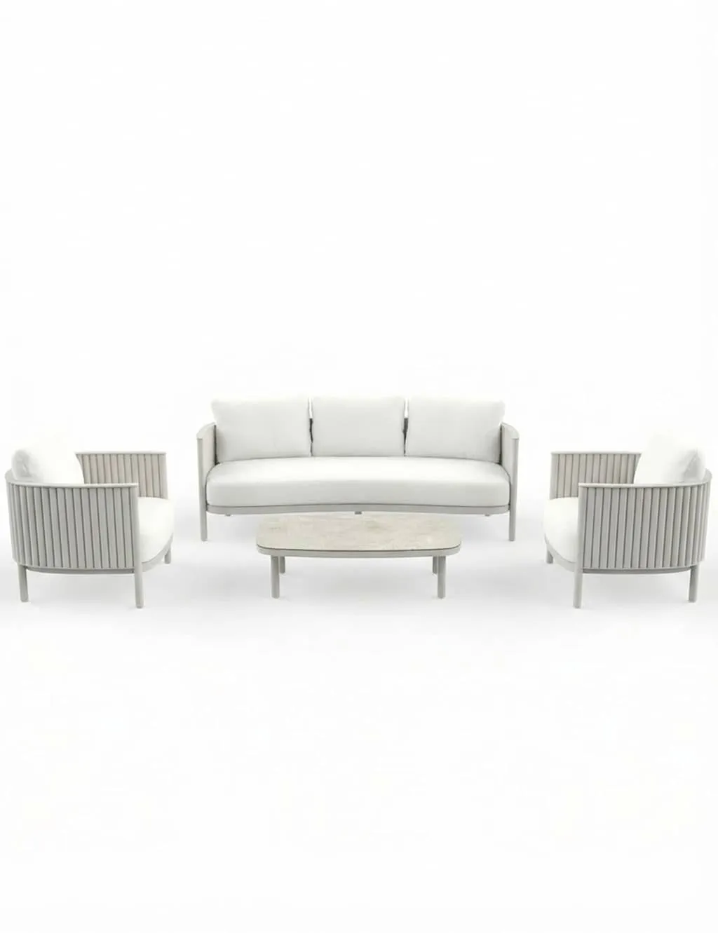 Royalcraft Mali 5 Seater Garden Lounge Set Light Cream