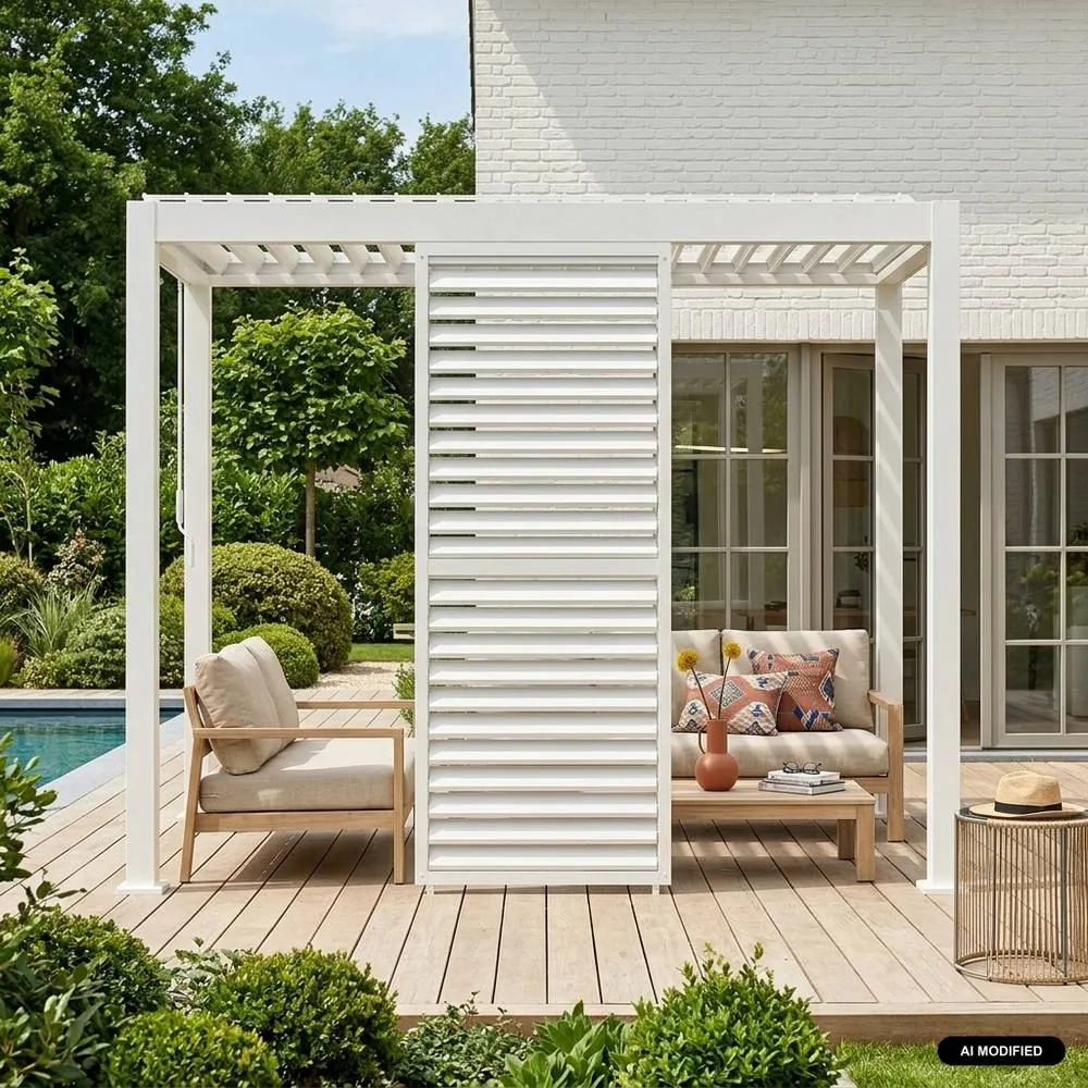 sweeek Adjustable louver panel 100cm for Triomphe pergola 3x3m V2 4x3m 6x3m in White