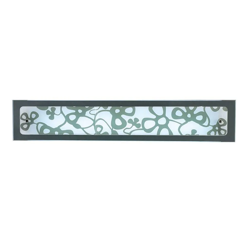 Netlighting Euphoria Wall Lamp Chrome T5 Medium Bar White Glass CFL Compatible in Grey