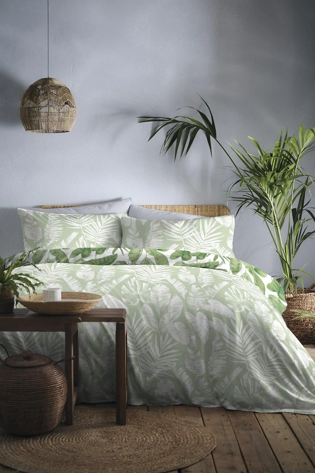 Dreams & Drapes 'Tahiti' Tropical Print Duvet Cover Set in Green 3