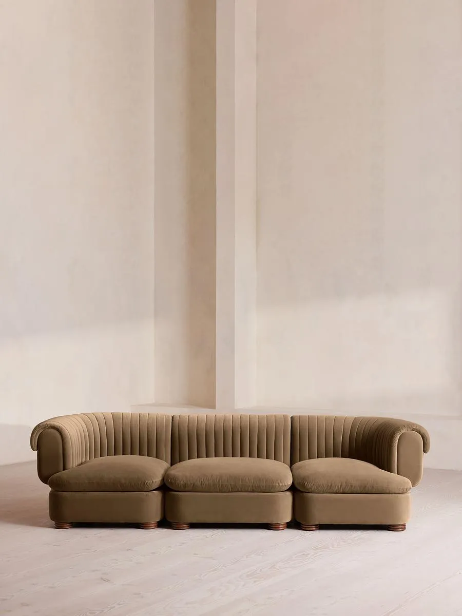 Rava Modular Sofa, Four Seater, Velvet, Truffle