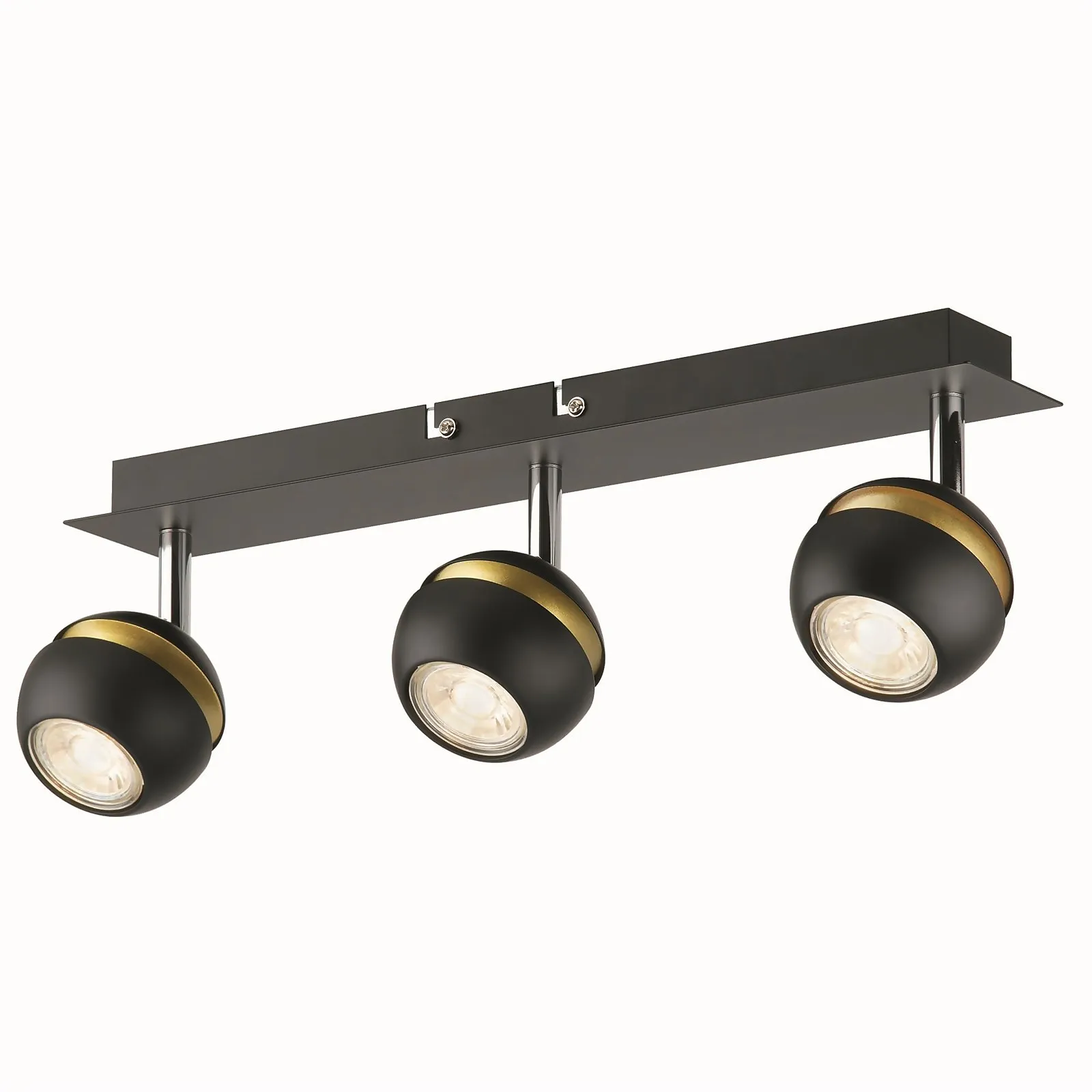 Austin 3 Lamp Spotlight Bar - Black & Gold