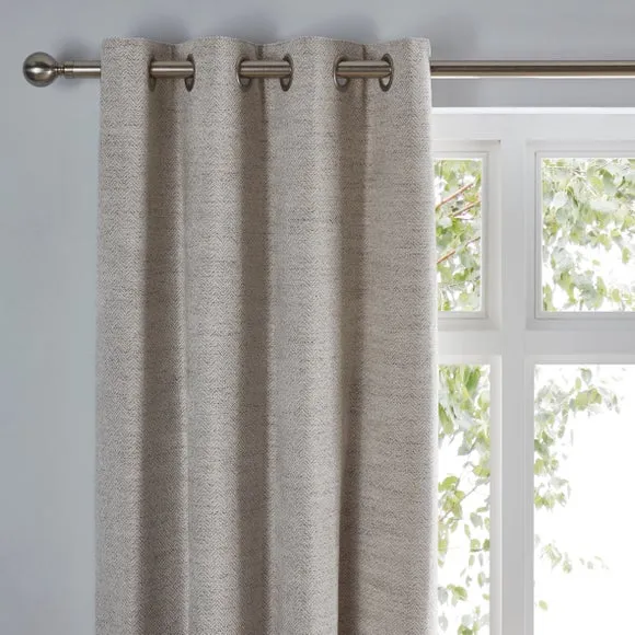Churchgate Swithland Herringbone Eyelet Curtains (Blackout Available) 1