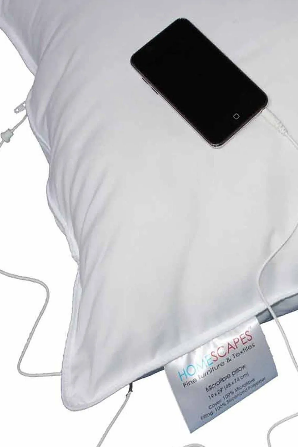 Homescapes Super Microfibre Music Pillow with Speakers - Medium/Firm in White 2