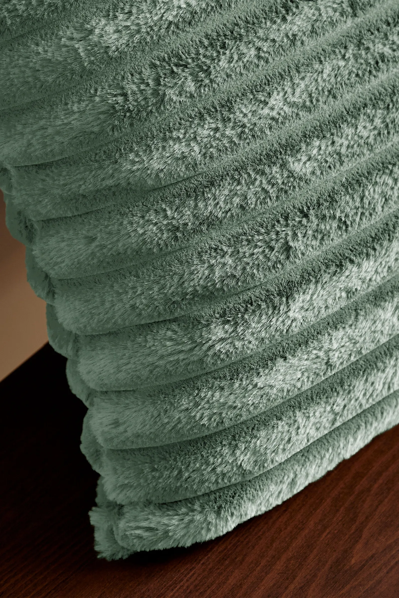 Catherine Lansfield 'Cosy Ribbed' Cushion in Green 2