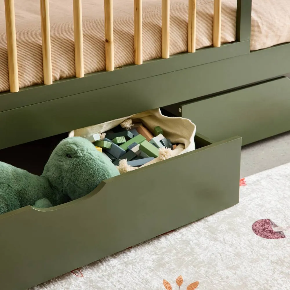 sweeek Set of 2 children's bed drawers pine wood in Green 6