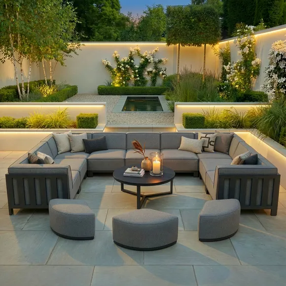 Maze Ibiza 10 Seater U-Shape Garden Sofa Set with Round Coffee Table 3