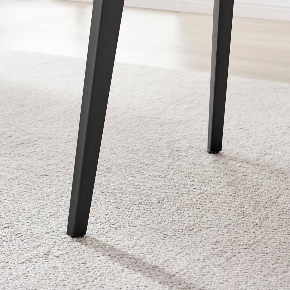 FurnitureboxUK Koko Oak Effect Round Table & 4 Cappuccino Milan Black Leg Chairs in Beige 6