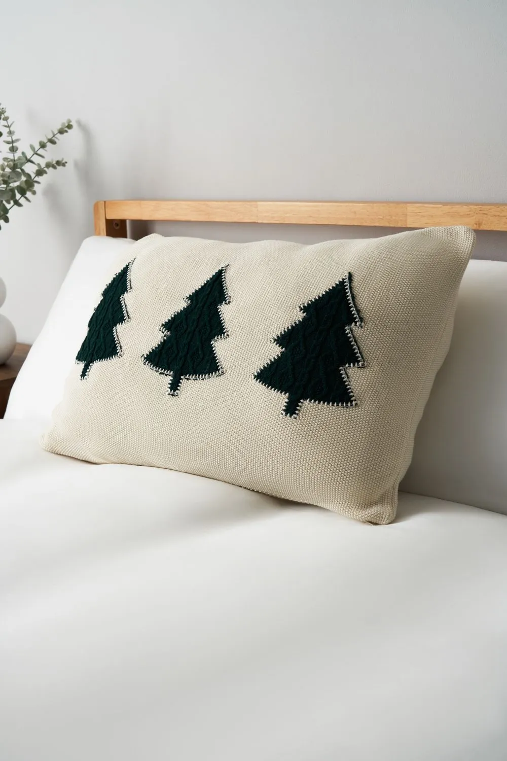BHS Christmas Trees Cushion in Green