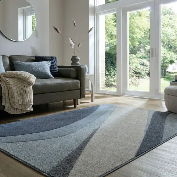 Wave Abstract Carved Rug 1