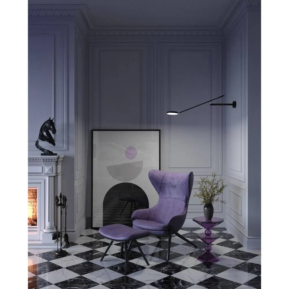 Netlighting Maytoni Fad Modern Dimmable Integrated LED Wall Lamp Black 3000K 2