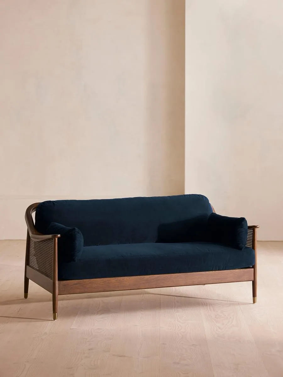 Atlanta Three Seater Sofa, Velvet, Royal Blue