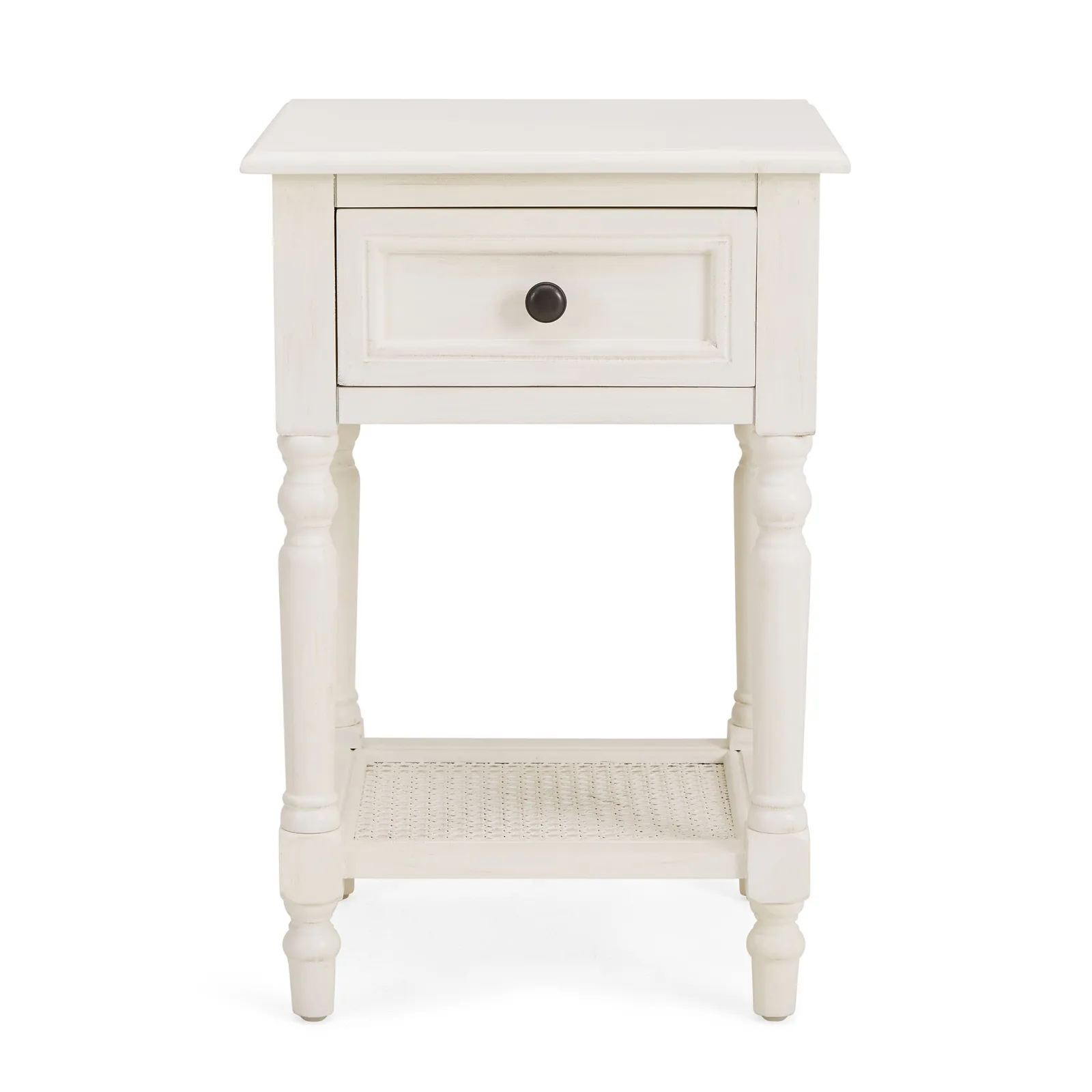Lucy Cane Cream Nightstand White