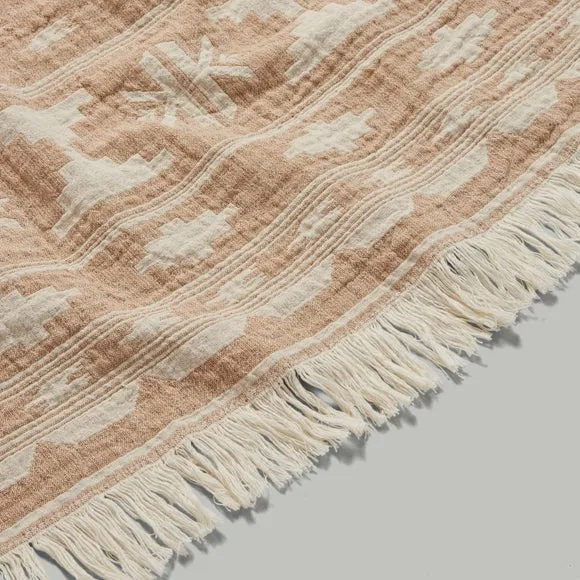 Matelasse Ikat Cotton Throw Blanket 2