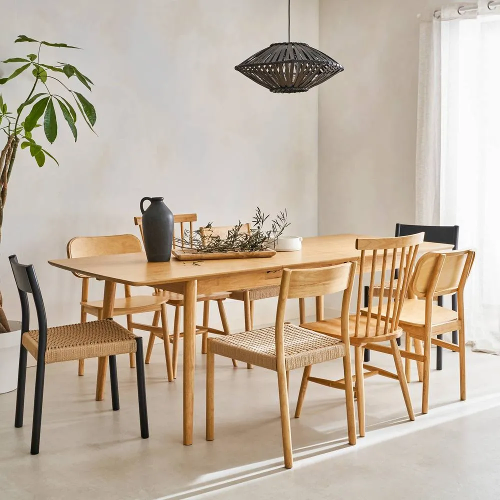 sweeek 6 to 8-seater extendable rectangular dining table in Brown 6
