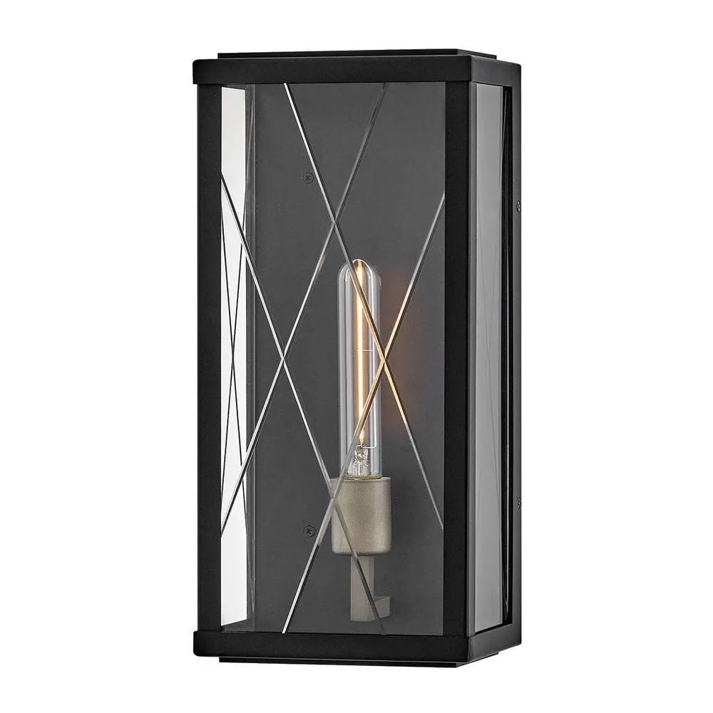 Netlighting Monte Medium Flush Wall Lantern Black IP44