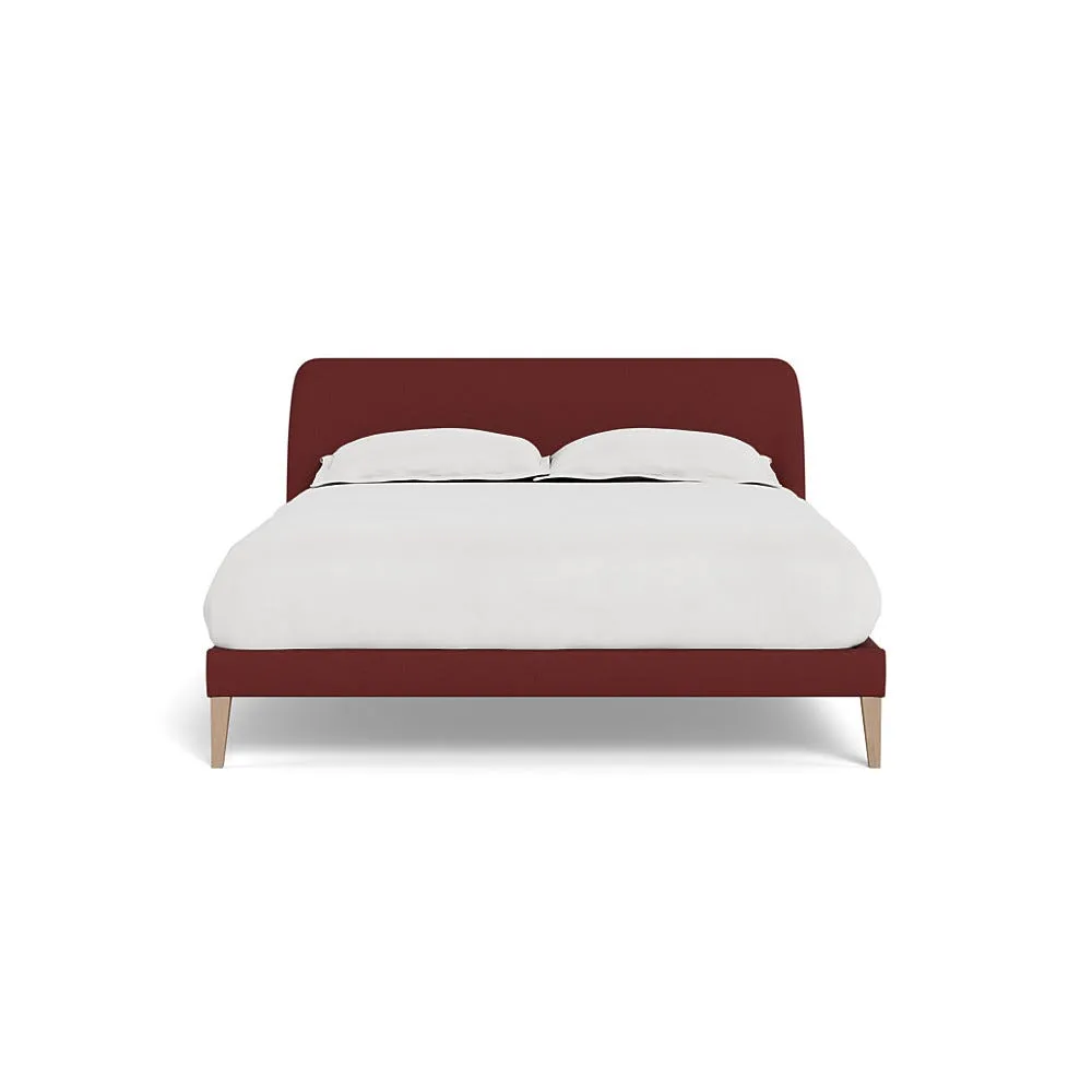 Heal's Wallis Bedstead King Capelo Linen-Cotton Etruscan Red Natural Oak Feet