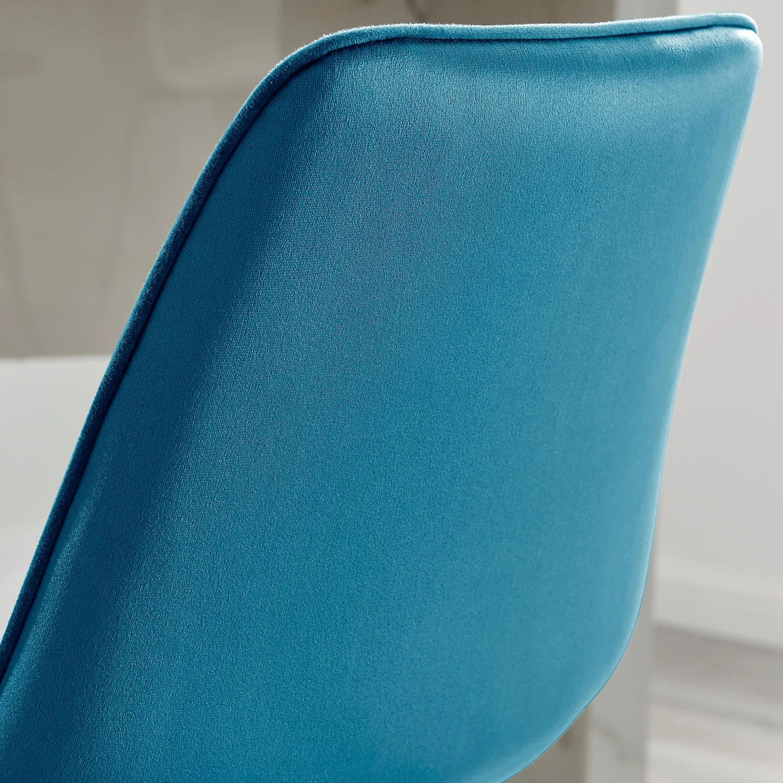 FurnitureboxUK Pesaro Set of 2 Velvet Silver Legs Counter Stools in Blue 4