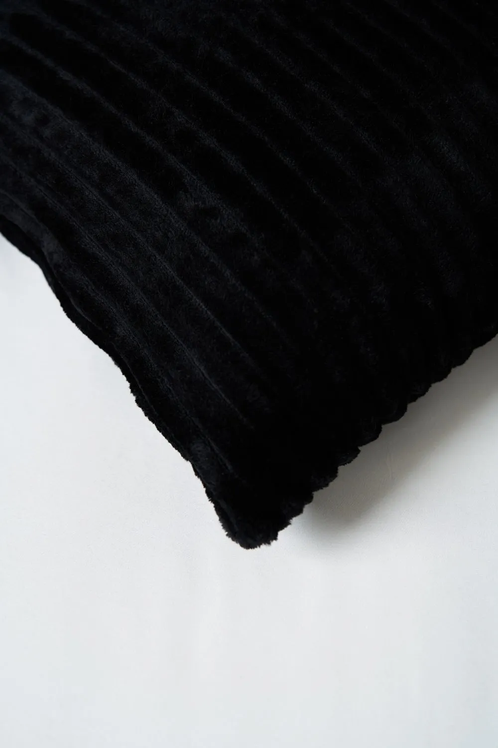 BHS Luxury Ribbon Velvet Cushion in Black 3