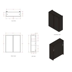 Wickes Haven Rusty Red Mirror Cabinet - 700 x 600mm 2