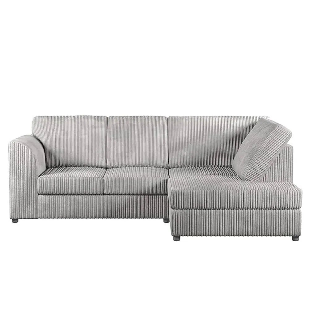 Bliss Furniture Jumbo Cord High Back Right Hand 4 Seater Corner Sofa in Silver