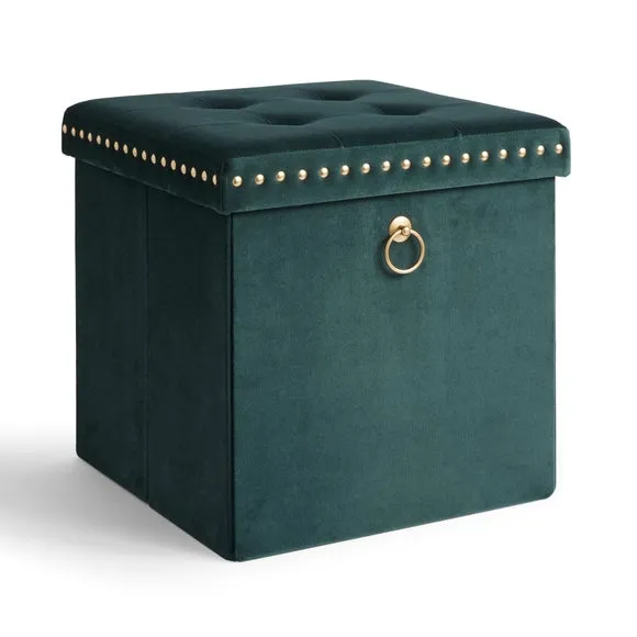 Velvet Cube Ottoman 3