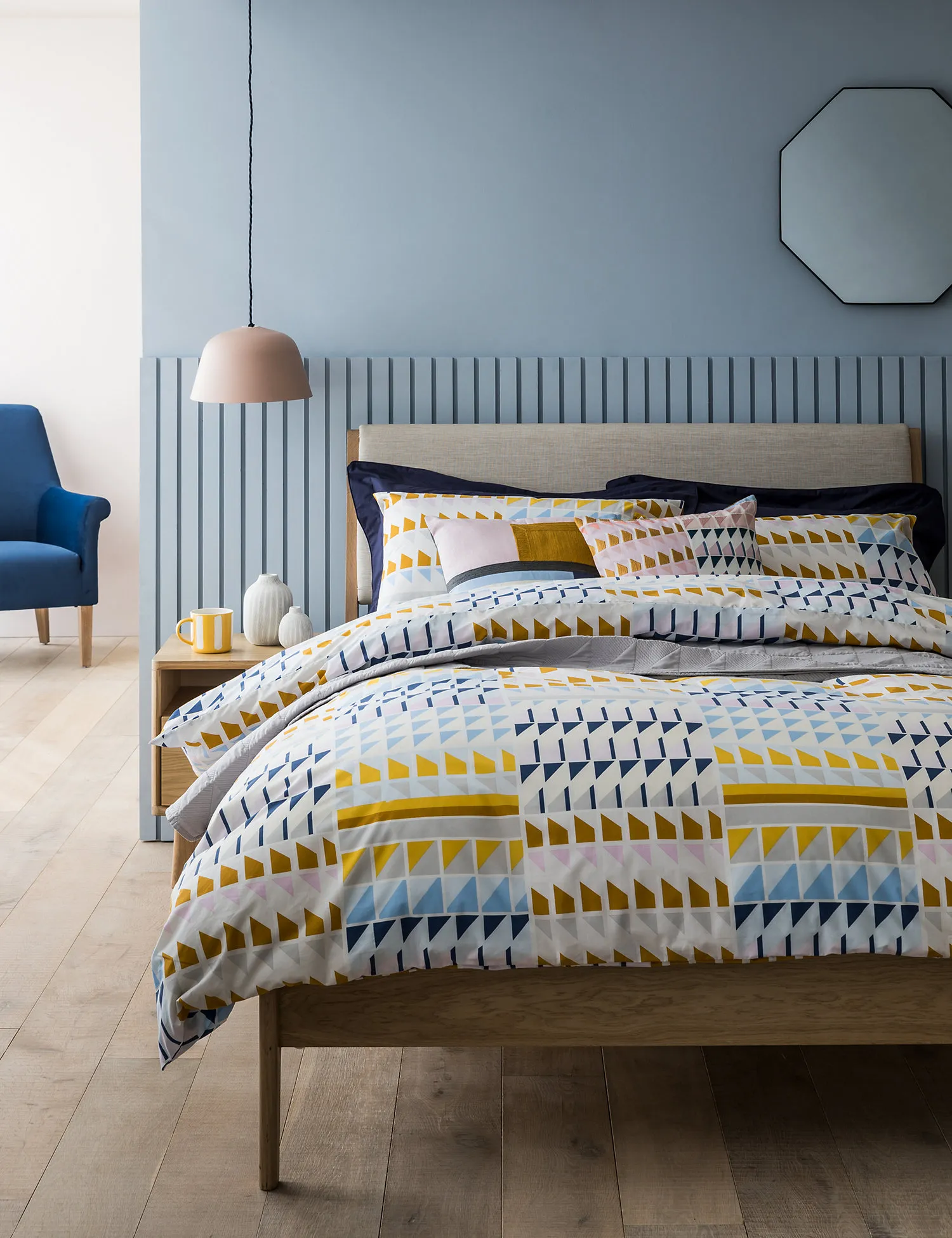 M&S Cotton Rich Geometric Bedding Set