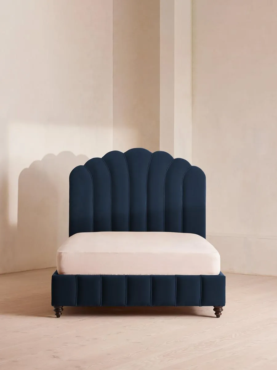 Manette Bed, King, Velvet, Royal Blue