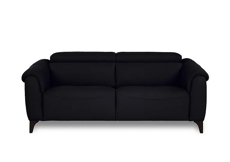 Nicole 3 Seater Leather Sofa - Torello Nero - Sofas and Armchairs - In Time for Christmas