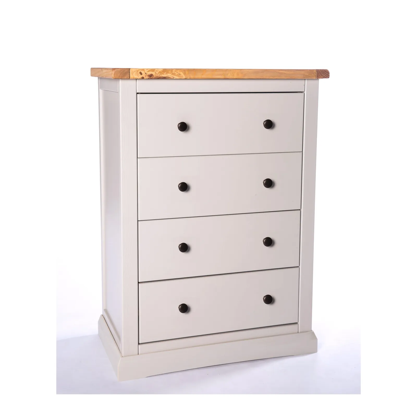 Cabinet Bits Loreo 4 Drawer Chest of Drawers Brass Knob in Light Grey 2