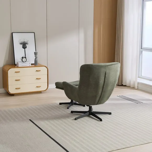 Image Furnishings Isla Swivel Recliner Chair with Footstool 4