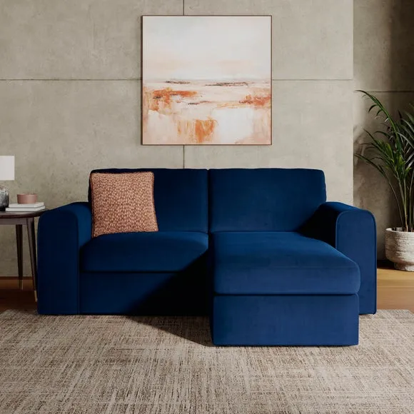 Abel Matte Velvet Reversible Corner Chaise Sofa 1