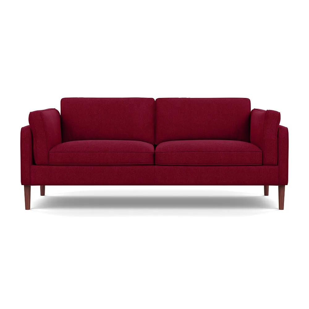 Heal's Sonno 3 Str Sofa St Moritz Wool Red 74 Walnut Feet 1